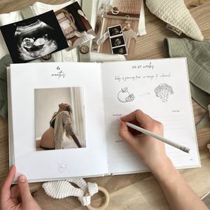 Journal de <span class=keywords><strong>grossesse</strong></span> Premium Livre bébé De la bosse à la naissance Livre de mémoire Premiers 5 ans Milestone Record Keepsake - Product Image 2