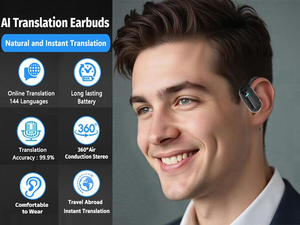Audífonos de Traducción en Tiempo Real Yyk Q16s con IA, 144 Idiomas, Auriculares Traductores de Inglés a Español, Diseño Open Ear - Product Image 4