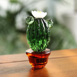 Mini Cactus Artistique en Cristal Soufflé Fait Main, Figurines Polies Écologiques, Objets de Collection, Décoration de Table et d'Intérieur, Plantes Artificielles - Product Image 6