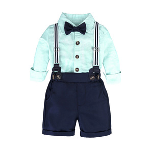 Vestiti per bambini uomo <span class=keywords><strong>bambino</strong></span> bretelle pantaloni corti Baseball camicia a manica lunga abito formale - Product Image 3