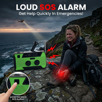 Radio d'urgence portable pour le camping en plein air, la randonnée, les aventures sauvages, équipement de survie, batterie externe 5000 mAh, kit de lampe torche intégrée