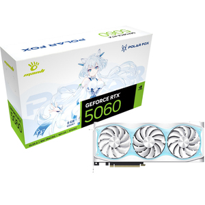 การ์ดจอ 2025 New Manli Fox GeForce RTX 5060 OC 8GB GDDR7 สีขาว RTX5060 GPU พัดลมสามตัว สำหรับเล่นเกมบนพีซีตั้งโต๊ะ Rtx 5060 - Product Image 1