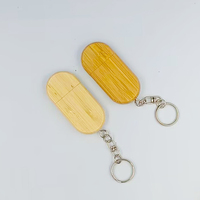 Kualitas tinggi disesuaikan USB kayu Flash Drive dengan gantungan kunci 2GB untuk 64GB mendukung Logo kustom untuk promosi