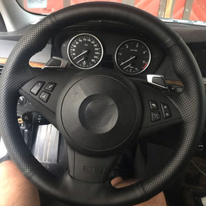 Funda de cuero de microfibra cosida a mano para volante de coche BMW <span class=keywords><strong>E60</strong></span> E61 <span class=keywords><strong>Touring</strong></span> <span class=keywords><strong>530d</strong></span> 545i 550i E63 Coupe E64 630i 645Ci 650i - Product Image 6