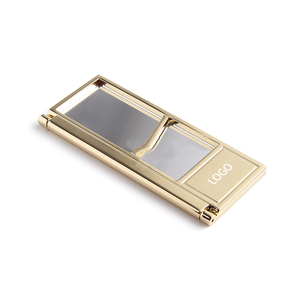 High End Shiny Gold-Plated Dual Sided Double Magnifying Personalized Foldable Small Portable Mini Cosmetic Mirror for Makeup - Product Image 4