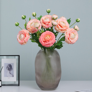 ดอกกุหลาบผ้าไหมประดิษฐ์ 3 หัว สีชมพู ตกแต่งบ้าน ยี่ห้อแคทเธอรีน ดิวดรอป - Product Image 2