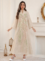 Robe Abaya Jalaibya de Luxe, Mode Ramadan, Robe pour Femmes, Perles et Paillettes, Turquie, Musulmane, Arabe, Dubaï, Abaya pour Femmes, Robe Musulmane