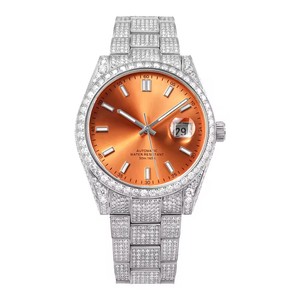 Drop Shipping GEZFEEL Automatic Movement Stainless Steel <b>Watch</b> With Moissanite Bracelet Sapphire Crystal Glass Date Display - Product Image 5