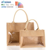 Vente en gros de sac fourre-tout écologique transparent sac d'épicerie avec poignée en corde logo imprimé personnalisé certifié BSCI/GRS/TUV Zesion