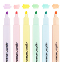 Gxin G-343-6 Lot de 6 Surligneurs Couleur Pastel en Gros, Qualité Stable à Base d'Eau, Marqueur Fluorescent