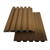 Co-Extrusion Grain de Bois Extérieur WPC Bardage Décoration Revêtement Mural et Extérieur Composite Bois Plastique WPC Panneau Mural Cannelé
