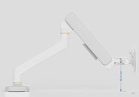 Support de moniteur ergonomique pneumatique à ressort à gaz à bras unique avec support de bureau à pince avec gestion des câbles