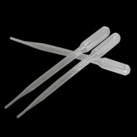 Pipette graduée double échelle épaissie en plastique transparent jetable de laboratoire JUSTOP CL-PA0002C 3ml 160mm 48µl