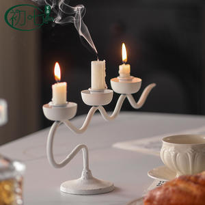 Candelabro de Escritorio con Forma de Rama de Árbol, Hierro Envejecido Blanco, Decoración para el Hogar u Oficina, Vajilla para Fiestas de Cumpleaños - Product Image 3