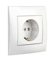 Interrupteur et prise murale électriques 10A en matériau PC, couleur blanche, norme européenne, bouton poussoir, lumière LED, interrupteurs muraux