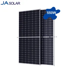 Pannello solare monocristallino del silicio delle mezze cellule di vetro 550w del doppio del pannello solare bifacciale di alta efficienza di JA