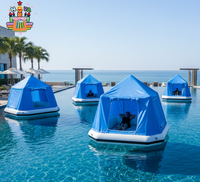 Carpa Flotante Inflable Comercial, Cabana, Plataforma Flotante para Ocio Acuático, Isla Flotante para Resort, Yate, Fiesta en el Mar