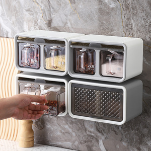 Spice Jar Set Swivel Multi Compartment <b>Stackable</b> <b>Storage</b> <b>Box</b> For Kitchen Solid Seasonings With Plastic Lids - Product Image 3