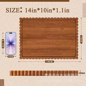 New lace-trimmed wooden <b>tray</b> for bathroom scented candles, home use, afternoon <b>tea</b>, bread, and desserts. - Product Image 4