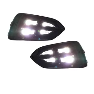 For Hyundai VERNA SOLARIS accent 2017 2018 12V LED Car DRL Daytime Running Light fog lamp with Turn Yellow Signal style Relay
