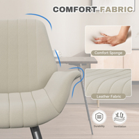 Chaises de salle à manger style moderne du milieu du siècle, chaises d'appoint rembourrées douces avec assise en suède et pieds en métal, idéales pour la maison ou le bureau