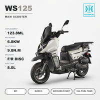 Moped 125cc monocylindre 4 temps refroidi par air, moteur EFI, démarrage sans clé, roues de 13 pouces, 80 km/h, EURO 5, vente en gros