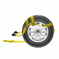 Sangles à cliquet jaunes réglables pour fixation de pneus de remorque tout-terrain avec sangle supérieure de 4 pouces et crochet plat