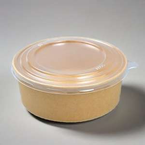 Tazón Redondo Desechable de Papel para Sopa, Vasos de Papel, Contenedor de Alimentos Biodegradable, Tazón de Papel Kraft para Llevar Comida Rápida con Tapas - Product Image 1