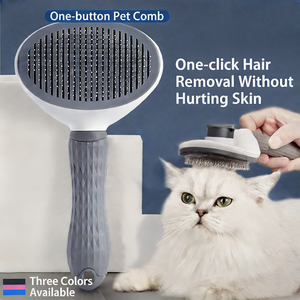 หวีแปรงสำหรับสัตว์เลี้ยง <span class=keywords><strong>แมว</strong></span>และสุนัข - <span class=keywords><strong>กำจัด</strong></span>ขนลอยและเห็บ<span class=keywords><strong>หมัด</strong></span> ทำความสะอาดตัวเองได้ด้วยปุ่มเดียว อุปกรณ์ทำความสะอาดสัตว์เลี้ยง - Product Image 2