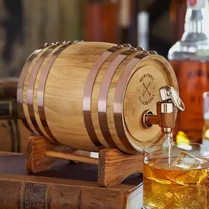 Großhandel neues Design Massivholz Weinfass Hand gefertigte Holzfässer für Lagerung Spirit Vintage Whisky Weinfass