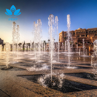 Fontaine de sol extérieure SS304 avec jets LED multicolores programmables, résistante aux intempéries, pour projets de places publiques municipales