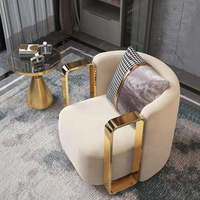 Fauteuil pivotant de luxe moderne en acier inoxydable doré, tissu en velours, fauteuil de détente pivotant pour salle à manger, salon