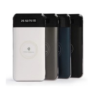 Pengisi Daya Nirkabel 10000mAh Pengisi Daya Portabel Ponsel Powerbank Senter LED Kanan untuk iPhone Xiaomi Android USB Ponsel