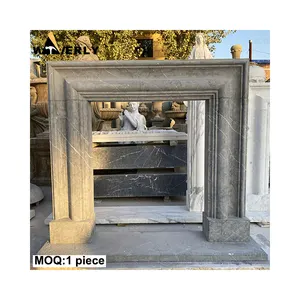 Waverly Custom Modern Simple Marble Granite Indoor Free Standing Fireplace Mantel Antique Stone Manufactured Fireplaces Price
