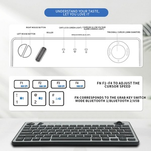 Clavier sans fil JOMAA à double mode avec pavé tactile, design ergonomique en plastique, 78 touches, Plug&Play pour /Android/iOS - Product Image 5