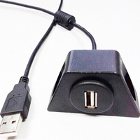 Câble d'extension USB 2.0 mâle vers femelle pour panneau de montage USB, idéal pour meubles, lits, bureaux, tables et armoires