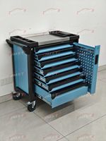 Chariot à outils en acier robuste JMST à 7 tiroirs, ensemble d'outils de 258 pièces, capacité de charge de 250 kg, système de verrouillage à clé pour garage et atelier