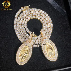 New Arrivals Fashion Gold Plated Iced Out Diamond Silver Jesus Pieces Hip Hip VVS Moissanite Pendant