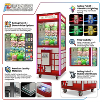 Machine d'arcade commerciale attrape-primes et attrape-sucreries avec lumières LED, en métal, pour parcs d'attractions et centres de divertissement familial PPL