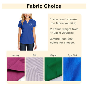 T-shirt de <span class=keywords><strong>golf</strong></span> OEM personnalisé en gros pour femme, col en V, décontracté, à manches courtes, en jersey tricoté respirant, couleur unie, polyester et élasthanne - Product Image 2