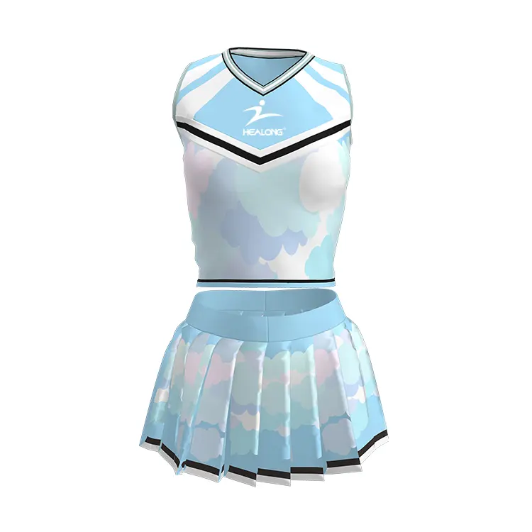 Sublimatie Afdrukken Kleding Danser Uniform Custom Meisje Cheerleading Jurk Plooirok