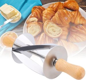 XR, venta al por mayor, herramientas para hornear <span class=keywords><strong>y</strong></span> <span class=keywords><strong>repostería</strong></span>, mango de madera de acero inoxidable, horno, mantequilla, pan, croissant, Manuel, cortador de rodillos, rebanador - Product Image 5