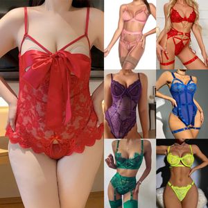 Lencería Sexy al por Mayor, Lencería Floral de Talla Grande con Encaje, Lencería Exótica, Nuisette, Lencería Sexy de Dos Piezas para Chicas - Product Image 4