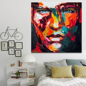 100% peint à la main <span class=keywords><strong>peinture</strong></span> à l'<span class=keywords><strong>huile</strong></span> visage Portrait abstrait toile <span class=keywords><strong>peinture</strong></span> à l'<span class=keywords><strong>huile</strong></span> Art photos - Product Image 1