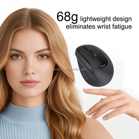 Mouse Komputer Gaming Vertikal 68g Ultra Ringan Ergonomis 2.4ghz 6d High Dpi 800-8000 300mah Dual Mode Kabel & Nirkabel