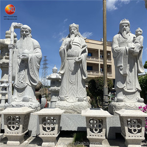 รูปปั้นแกะสลักหินขนาดใหญ่ รูปปั้นฟู่ลู่โส่ว สามดวงดาวนำโชค สำหรับตกแต่งสวนวัด - Product Image 2