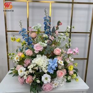 ลูกบอลดอกไม้ประดิษฐ์รูปดอกกุหลาบสีฟ้าสีชมพูสีเขียวงานแฮนด์เมดจากโรงงานเรียบสำหรับงานแต่งงานและของตกแต่งวันวาเลนไทน์ - Product Image 1