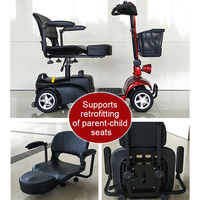 Scooter électrique pliable léger à quatre roues avec sièges réglables, moteur 250W, adapté aux personnes handicapées et aux personnes âgées