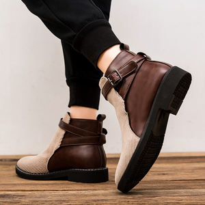 Bottes Chelsea montantes pour hommes, pointures 38-48, <span class=keywords><strong>en</strong></span> <span class=keywords><strong>daim</strong></span> durable avec boucle, rehaussantes et antidérapantes - Product Image 3