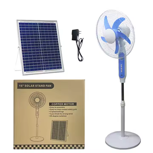 Qinyang Ventilateur solaire domestique à double usage de 16 pouces avec hauteur réglable 3 vitesses et éclairage LED <span class=keywords><strong>Charge</strong></span> USB IP65 pour <span class=keywords><strong>jardin</strong></span> - Product Image 3
